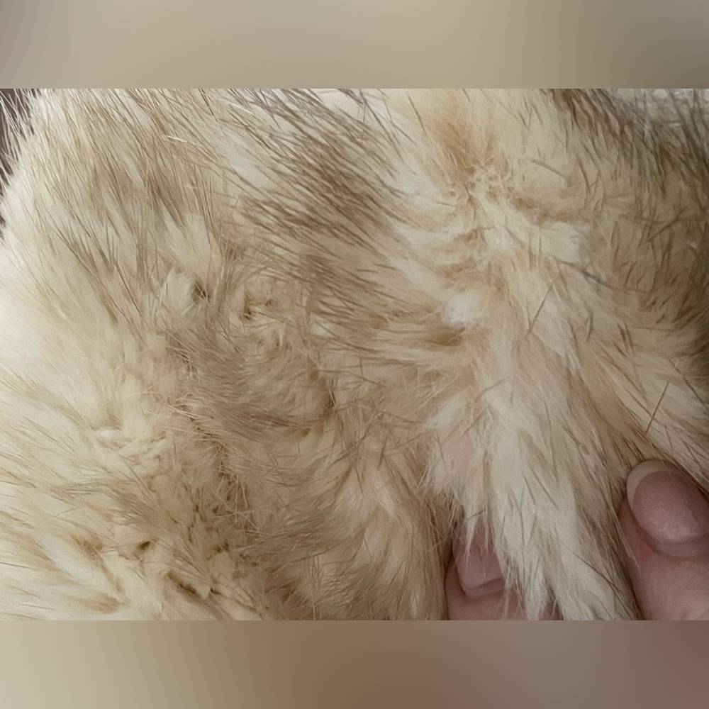 DE AME CHI Vintage Men’s Big & Tall Cream and Brown Fox Fur Jacket - 4XL - Picture 11 of 13